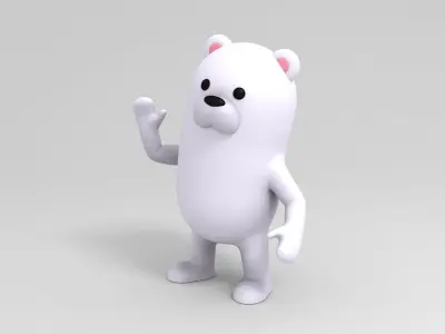 Rigged Polar Bear Character 3D model