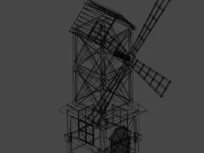 Cartoon Simple Windmill Low-poly 3D model