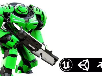 DOOM FIGHTER V-2  Rigged for Unreal Engine - Unity - MIXAMO  3D model
