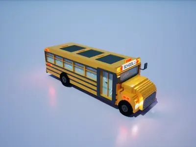 Voxel School Bus 3D model