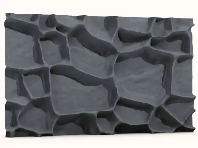 Large Rubble Stone Wall Kit 3D model