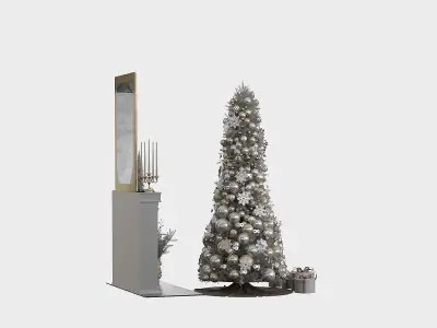 Christmas Decorative set sk Low-poly 3D model