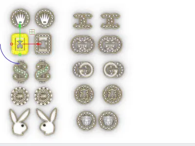 Aretes -Topitos para dama paquete de 10 -v- 3D print model