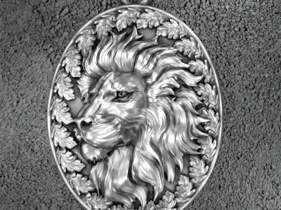 Lion-pendant-2 3D print model