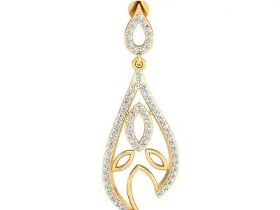 Women Earrings 3dm STL OBJ FBX Render Details 3D print model 8