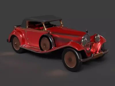 Red vintage car   3D model by aceimagedesign-1