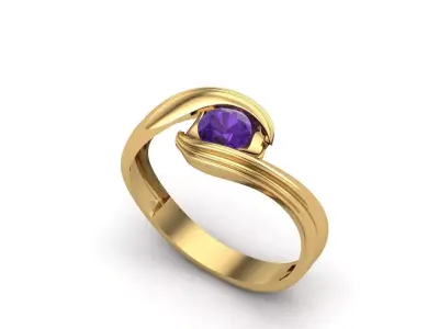 Womens Rings With Stone Ring Ready STL 3DM Models Rings women 3D print model 16