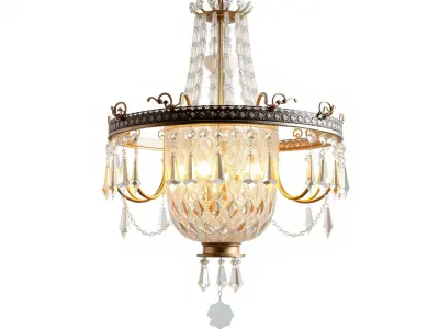 Elegant Crystal Chandelier Model Pack for Interior Design Low-poly 3D model
