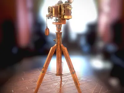 Vintage Camera Low-poly 3D model