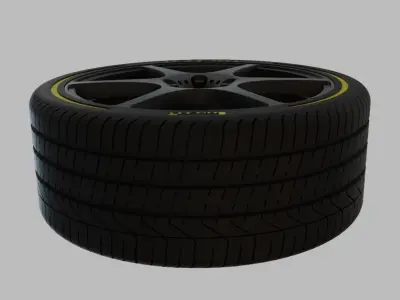 Miniature Konig Tandem Rim and Tire - 3D Print - No Textures 3D print model