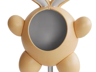 Creative Rabbit Storage Decoration - Resin - Yellow 3D model