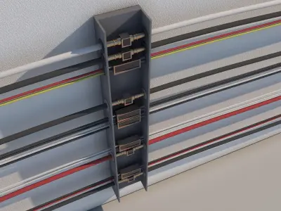 Cables and Transformers Low-poly 3D model