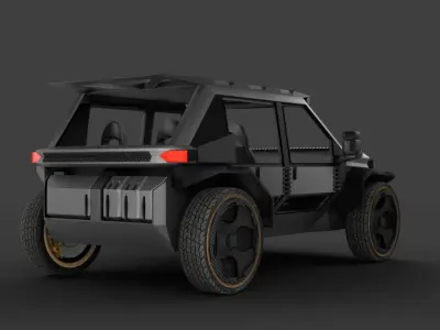 SiFi JEEP Game Ready Lowpoly Model Low-poly 3D model