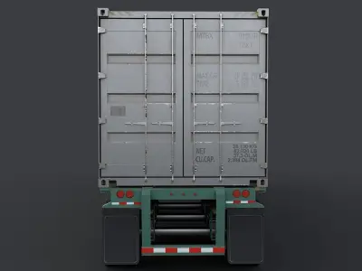 Container semi trailer Low-poly 3D model