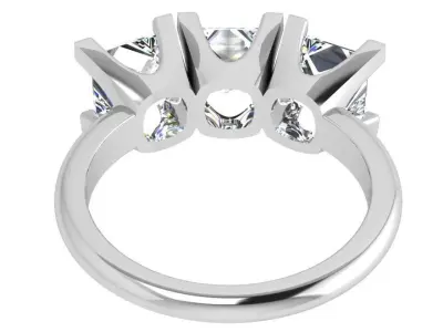 Princess Cut Ring 4338 3D print model