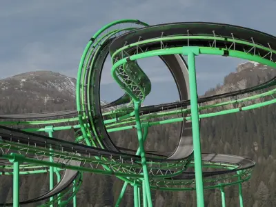 Acrobatic Track Low-poly 3D model