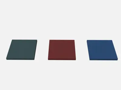 Rubber tiles 500x500x40 Low-poly 3D model
