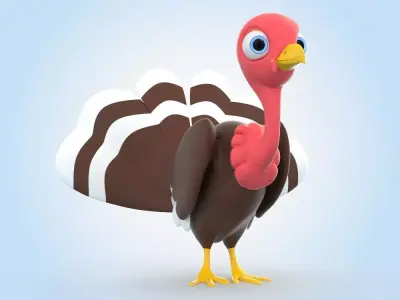 Turkey cartoon 3D model