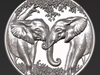 Elephants A52 3D print model
