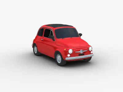 Fiat 500 Classic Low-poly 3D model