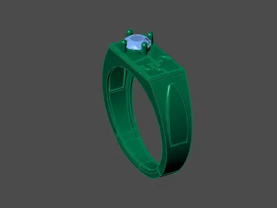 Womens Rings With Stone Ring Ready STL 3DM Models Rings women 3D print model