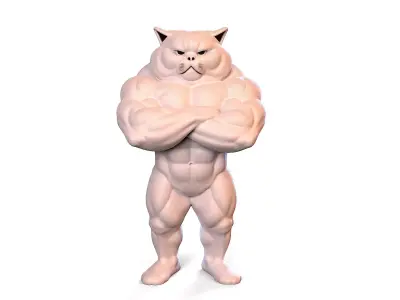 pumped-up cat 3D print model