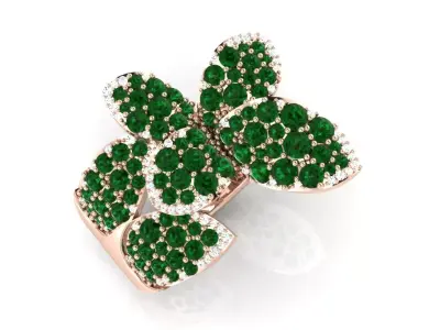 Six leaves ring Pasqual Bruni style 3D print model