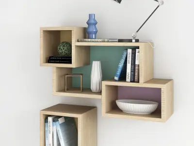 Wall Bookcase 3D model