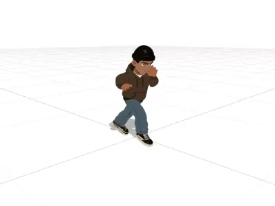 3D Teen Character Rigged with Walk Run Jump Kick Die Animations Free low-poly 3D model