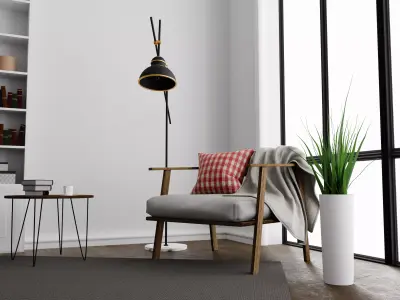 Reading place in living room 3D model