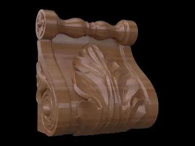 Crown molding form architectural wood detail 3D model