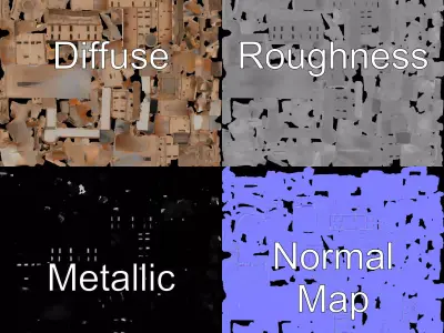 Medieval Stone Castle model pack Low-poly 3D model