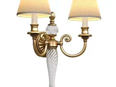 Brass Crystal Wall Lamp Sconce Light in Classic Style 3D model