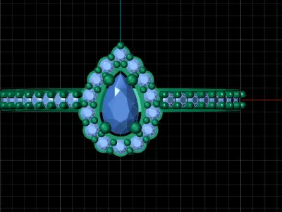 STL 3DM Print Ready Women Diamond Ring Lightweight Printable  3D print model 87