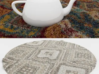 Round Rug Set 30 3D model