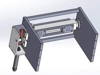 Cylinder driving rack and pinion rotating mechanism 3D model