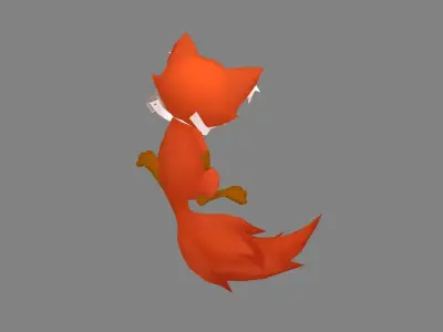Cartoon fox doll -  hanging decoration Low-poly 3D model