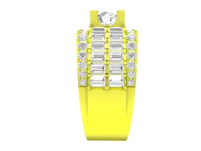 A7763 Korean Style Diamond Men Ring 3D Model 3D print model