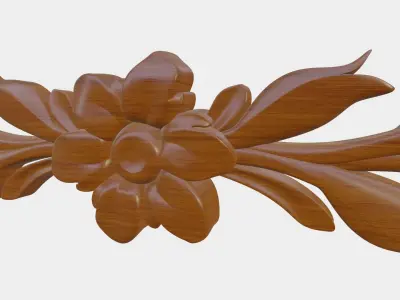 Flower Decor For Wood Carving 3D print model buy