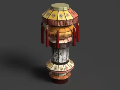 Chinese royal palace lantern   Low-poly 3D model buy