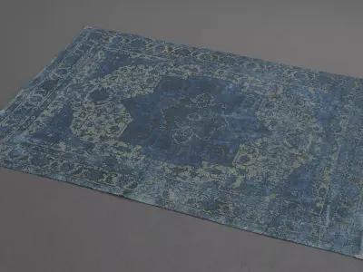 Carpet C rug with ornate pattern 3D model
