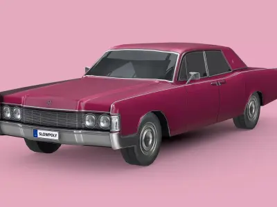 Lincoln Continental Sedan 1968 Low-poly 3D model