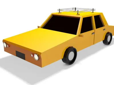 Low Poly Taxi Car 3d Model Free low-poly 3D model