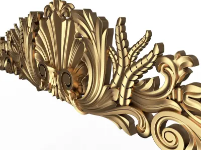 Carved Plaster Molding Decoration 017 Low-poly 3D model