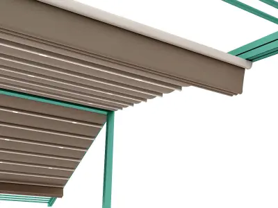 Motorized Pergola 3a copper patina 3D model