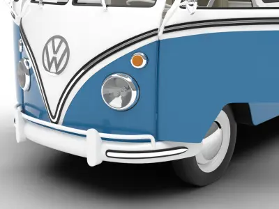 Volkswagen T1 Combi 1950 HQ 3d model 3D model