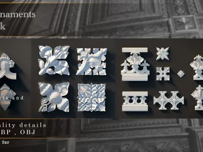 70 Gothic Ornaments Alpha Pack and 3D obj 3D model