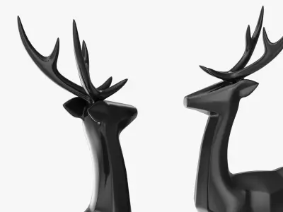 Black decorative reindeer 3D model