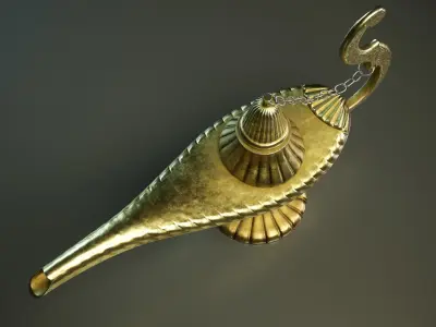 Genie Lamp PBR Low-poly 3D model