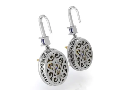 Oval Halo Earring 3978 3D print model